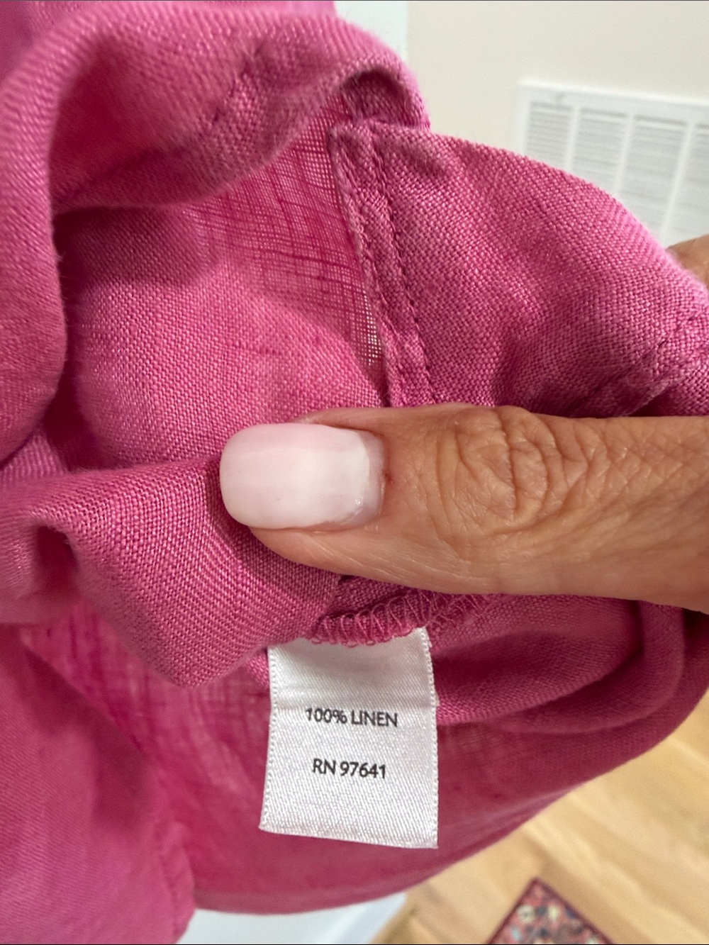 J. Jill Linen Button-Front Tunic in Berry Pink - Picture 3 of 3